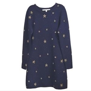 Other Stories navy blue gold stars sweater dress women's size small